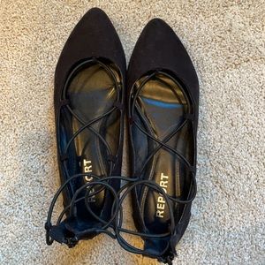 Black Lace-Up Flats size 7